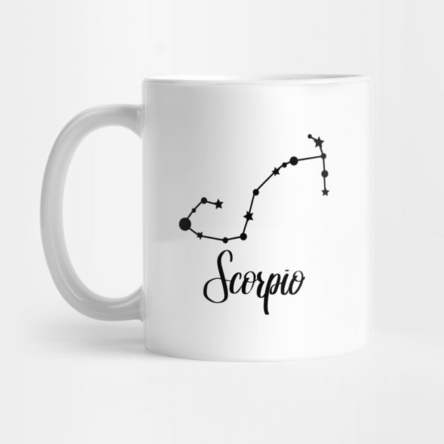 Scorpio Zodiac Constellation in Black by Kelly Gigi